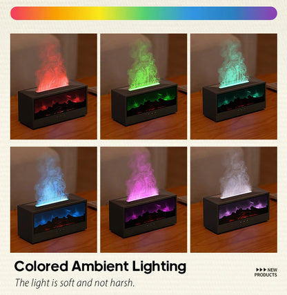 Fireplace Air Humidifier & Aroma Diffuser – with LED Flame Effect & Remote Control