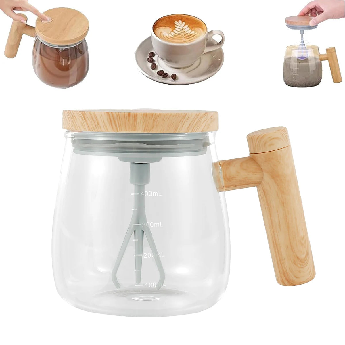 Self-Stirring Coffee Cup – 400ml Electric Mixing Mug