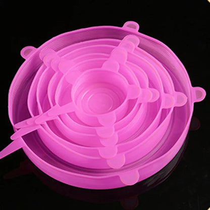 Silicone Cover Stretch Lids - 6 Pcs