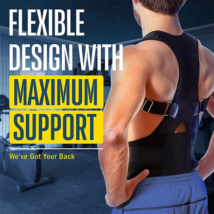 Back Support Belt Posture Corrector Adjustable Brace Protect Lumbar Spine Comfortable Design Pain Relief for Upper & Lower Waist