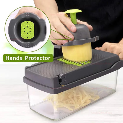 Portable Vegetable Cutter & Multifunctional Slicer – 8-in-1 Kitchen Essential
