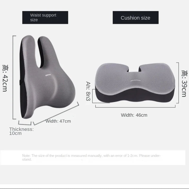 Memory Foam Seat & Backrest Cushion – Orthopedic Support