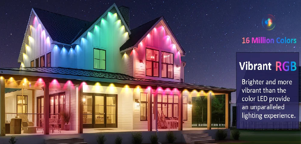 LED Smart Outdoor String Lights – RGBIC, App Control, Music Sync, IP67 Waterproof