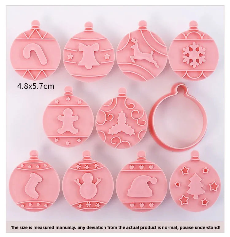 Christmas Cookie Cutters 10-Piece Set Jam Chocolate Sandwich Biscuit Fondant Molds Baking Tools for Holiday Cookies