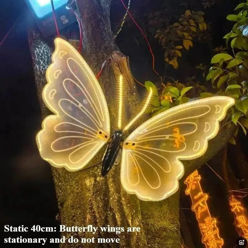 1pcs 12V LED Outdoor Simulation Dynamic Static Butterfly Lights for Festival Home Decor Holiday Party DIY Decorations