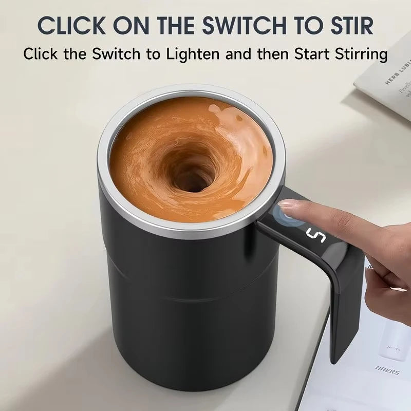 Electric Self-Stirring Coffee Mug – Rechargeable Magnetic Mixer Cup