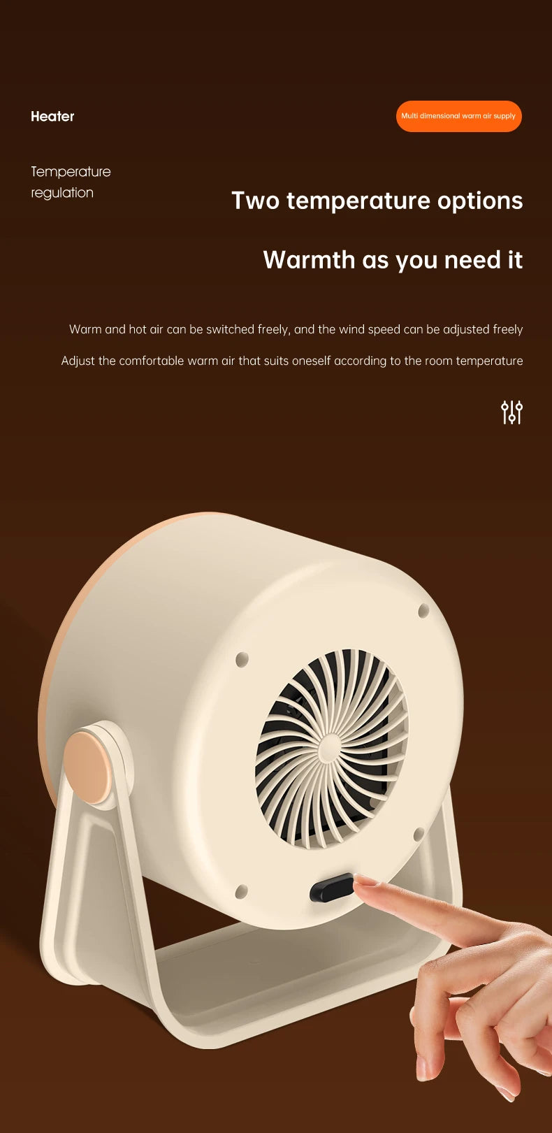 Portable Desktop Electric Heater – Mini Hot Air Blower