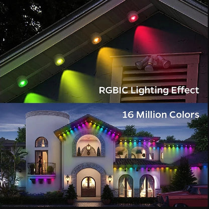LED Smart Outdoor String Lights – RGBIC, App Control, Music Sync, IP67 Waterproof