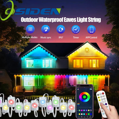 LED Smart Outdoor String Lights – RGBIC, App Control, Music Sync, IP67 Waterproof
