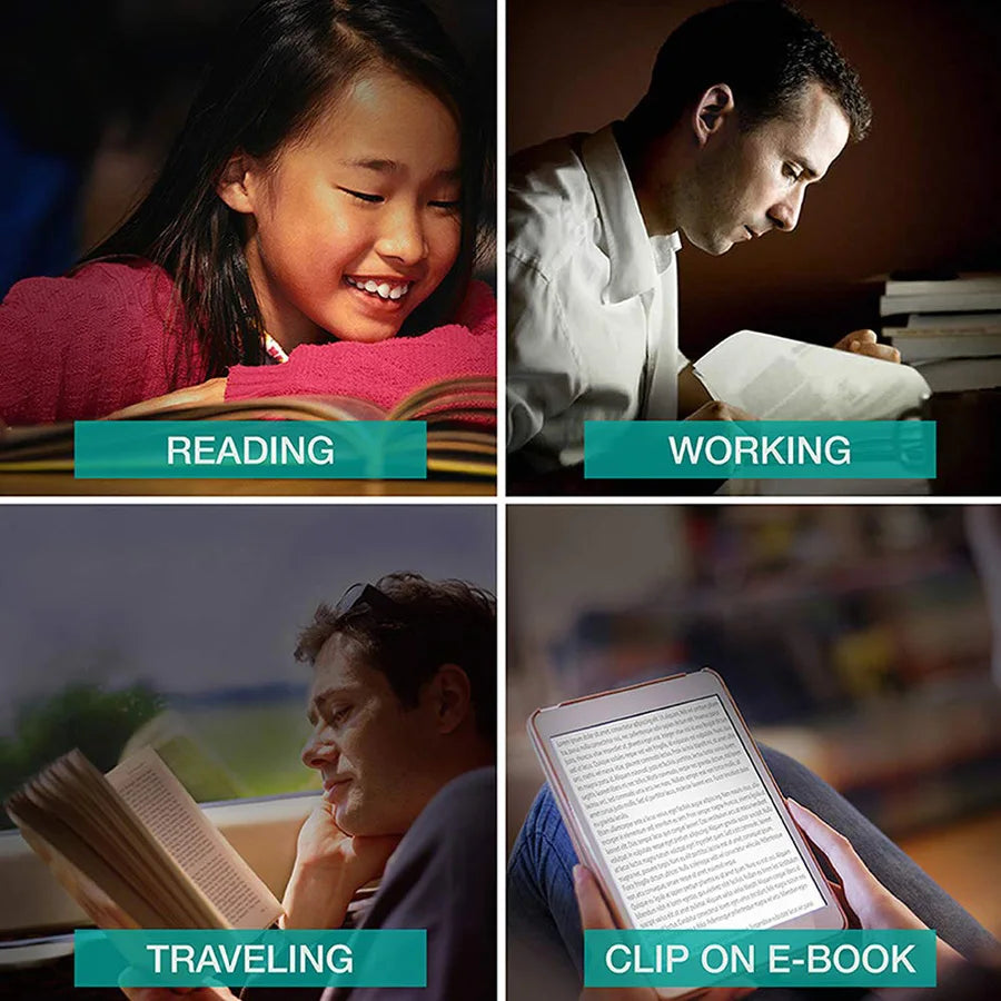 Bookmark Book-light Stepless Dimming E-book Kindle light 3 colors temperature Folding Rechargeable With Clip-On Bed Reading Lamp