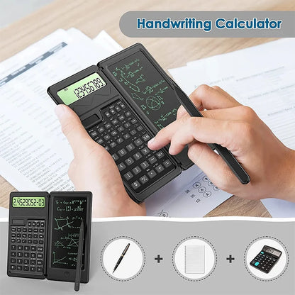 2-in-1 Foldable Scientific Calculator with 6-Inch Digital Writing Tablet