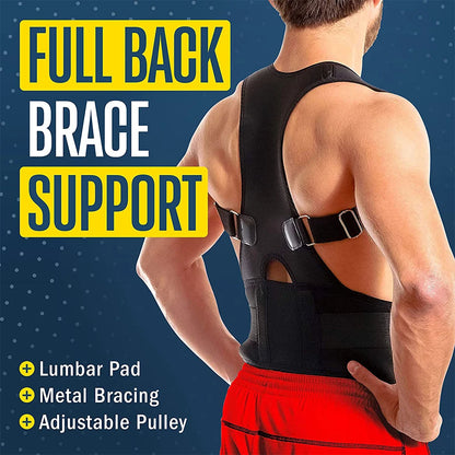 Back Support Belt Posture Corrector Adjustable Brace Protect Lumbar Spine Comfortable Design Pain Relief for Upper & Lower Waist