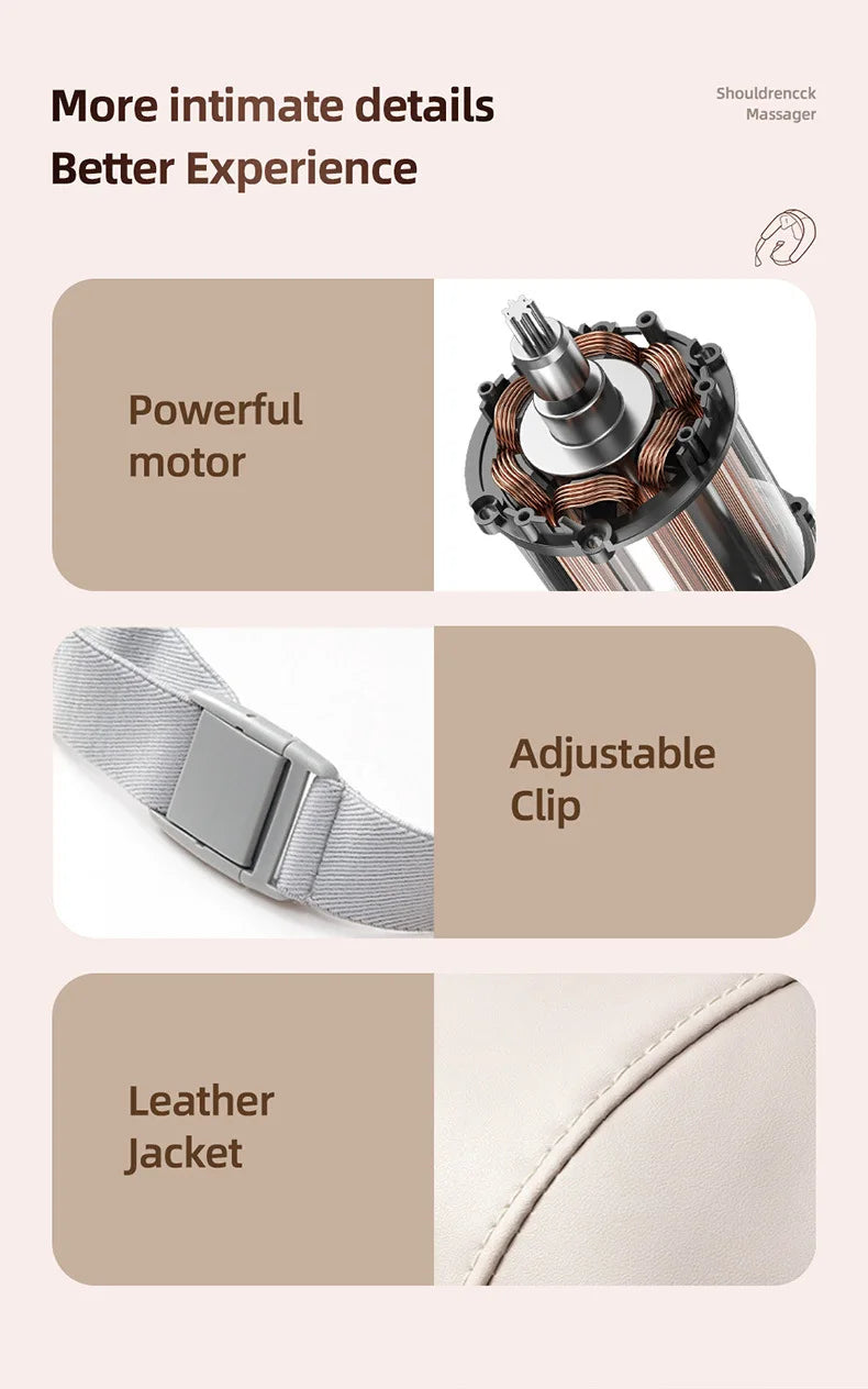 20W Wireless Massager Relief Massage Trapezius Muscle Relaxation Deep Shiatsu Simulated Human Hand Kneading Neck Electric