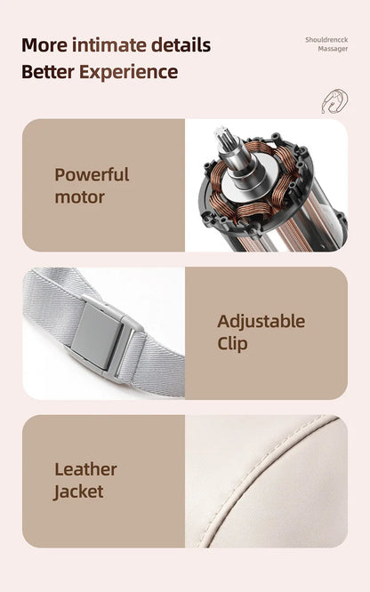 20W Wireless Massager Relief Massage Trapezius Muscle Relaxation Deep Shiatsu Simulated Human Hand Kneading Neck Electric