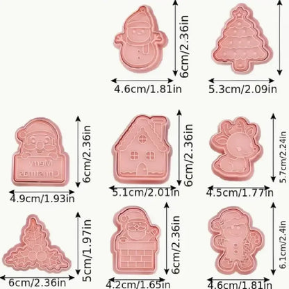 Christmas Cookie Mold Set Creative Baking Tools Holiday Biscuit Cutter Sugar Cookie Shaper DIY Kitchen Accessories for Baking