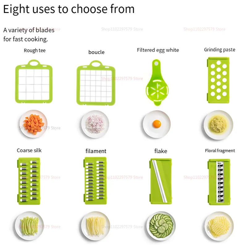 Portable Vegetable Cutter & Multifunctional Slicer – 8-in-1 Kitchen Essential