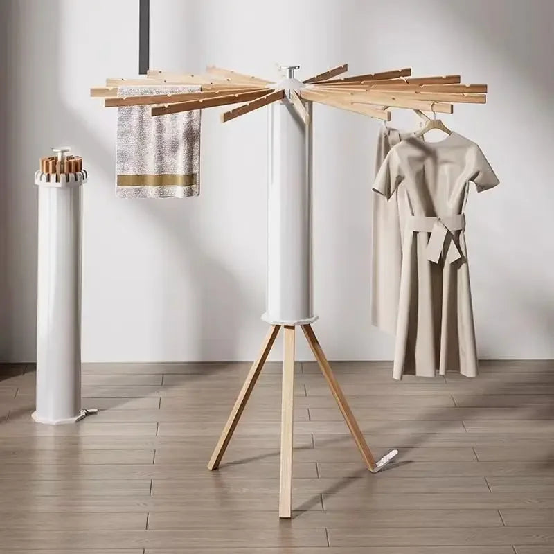 Foldable Clothes Drying Tripod Rack