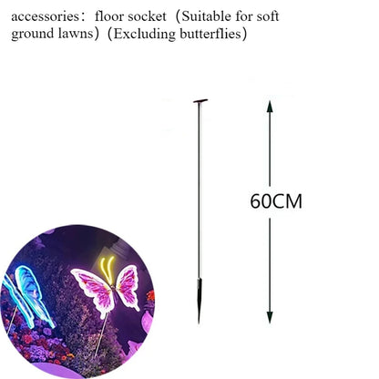 1pcs 12V LED Outdoor Simulation Dynamic Static Butterfly Lights for Festival Home Decor Holiday Party DIY Decorations