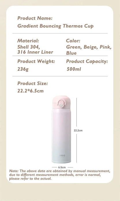 Stainless Steel Vacuum Tumbler – Portable Thermal Water Bottle