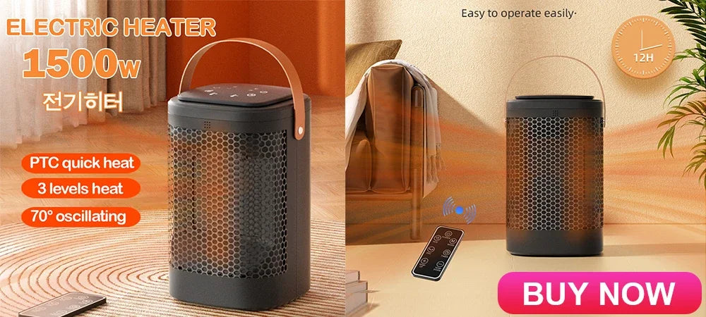 Portable Mini Electric Heater – PTC Ceramic Fan Heater