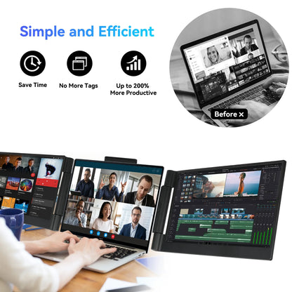 14-Inch Portable Laptop Screen Extender – Dual/Triple FHD 1080P IPS Monitor for Windows & Mac