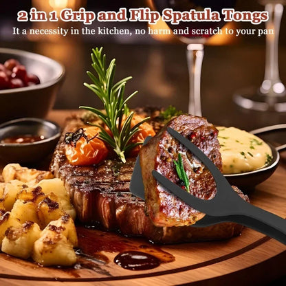 Silicone Grip Flip Tongs