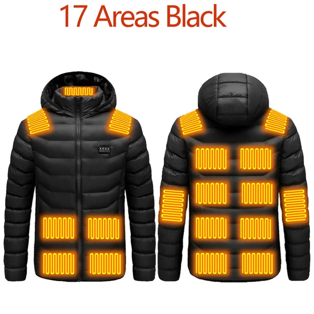 Men’s USB Heated Jacket – Winter Electric Thermal Coat