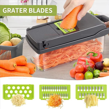 Portable Vegetable Cutter & Multifunctional Slicer – 8-in-1 Kitchen Essential