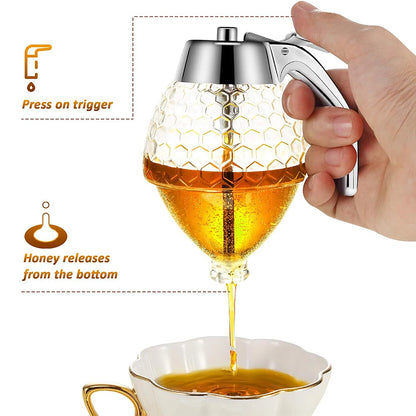 Acrylic Honey Pourer Dispenser with Stand