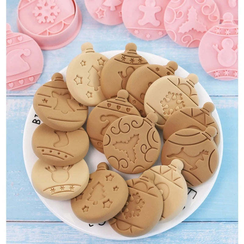 Christmas Cookie Cutters 10-Piece Set Jam Chocolate Sandwich Biscuit Fondant Molds Baking Tools for Holiday Cookies