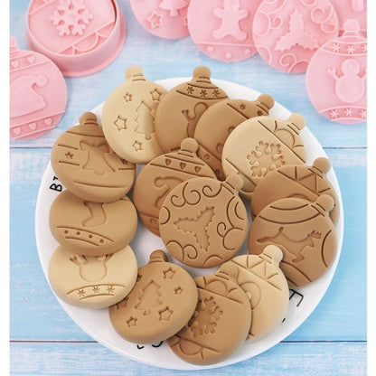 Christmas Cookie Cutters 10-Piece Set Jam Chocolate Sandwich Biscuit Fondant Molds Baking Tools for Holiday Cookies