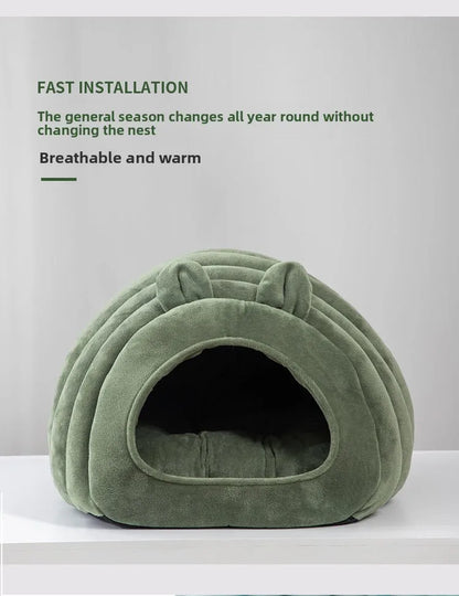 Cat bed mat winter autumn caterpillar cozy sleep house warm Nest safe breathable large space bed warm cat products cushions