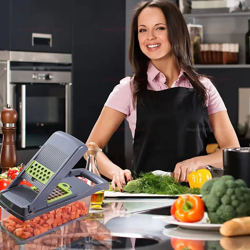 Portable Vegetable Cutter & Multifunctional Slicer – 8-in-1 Kitchen Essential