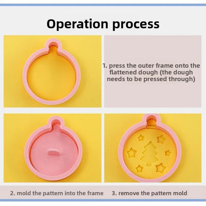 Christmas Cookie Cutters 10-Piece Set Jam Chocolate Sandwich Biscuit Fondant Molds Baking Tools for Holiday Cookies