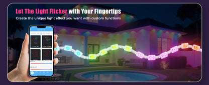 LED Smart Outdoor String Lights – RGBIC, App Control, Music Sync, IP67 Waterproof