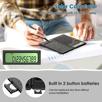 2-in-1 Foldable Scientific Calculator with 6-Inch Digital Writing Tablet