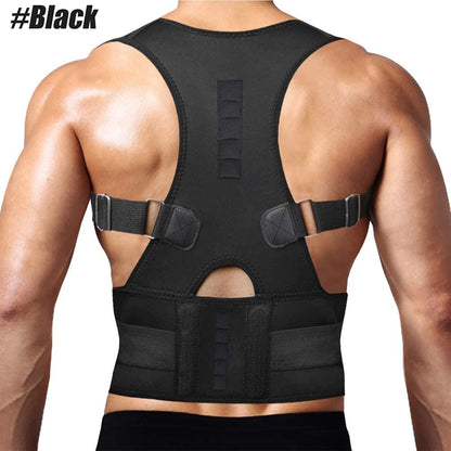 Back Support Belt Posture Corrector Adjustable Brace Protect Lumbar Spine Comfortable Design Pain Relief for Upper & Lower Waist