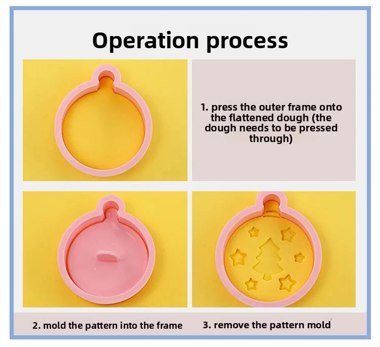 Christmas Cookie Cutters 10-Piece Set Jam Chocolate Sandwich Biscuit Fondant Molds Baking Tools for Holiday Cookies