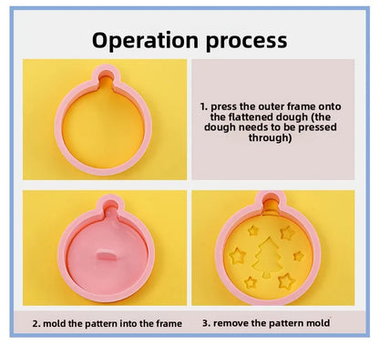 Christmas Cookie Cutters 10-Piece Set Jam Chocolate Sandwich Biscuit Fondant Molds Baking Tools for Holiday Cookies