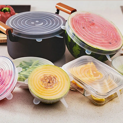Silicone Cover Stretch Lids - 6 Pcs