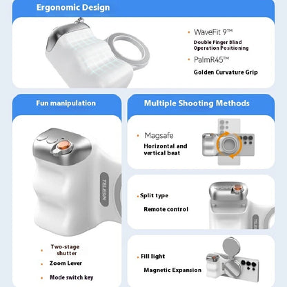 Magnetic Phone Camera Hand Grip – Detachable Remote