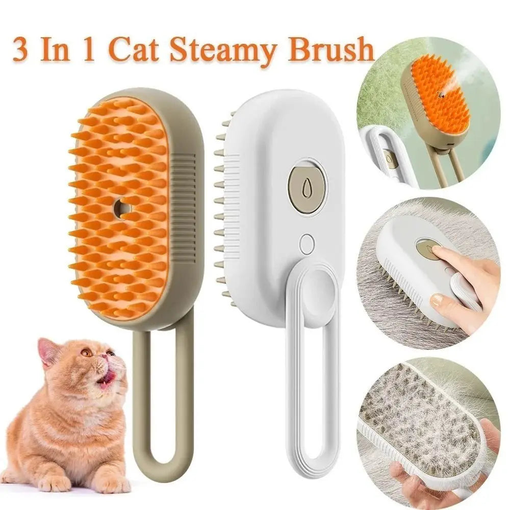 3-in-1 Steam Cat Grooming Brush