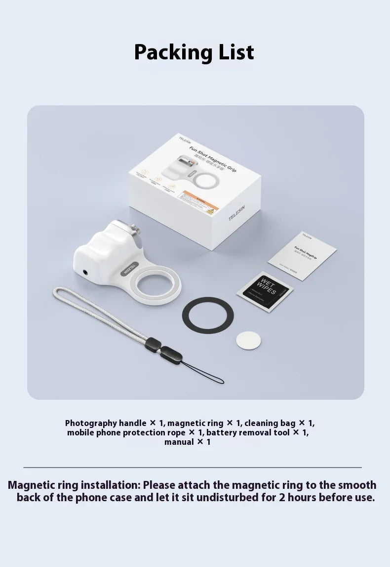 Magnetic Phone Camera Hand Grip – Detachable Remote