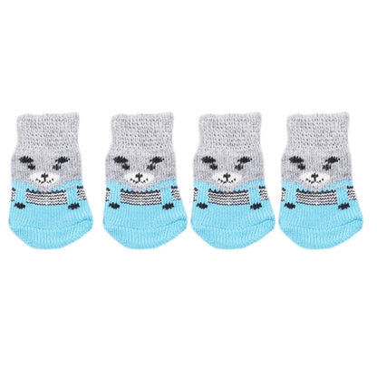 Cute Anti-Slip Dog Socks – 4pcs