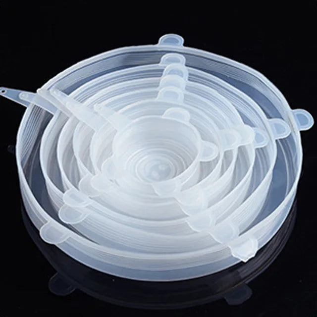 Silicone Cover Stretch Lids - 6 Pcs