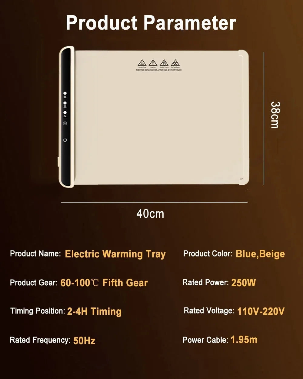 Foldable Electric Warming Tray – Portable Food Warmer