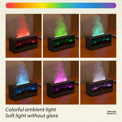 Fireplace Air Humidifier & Aroma Diffuser – with LED Flame Effect & Remote Control
