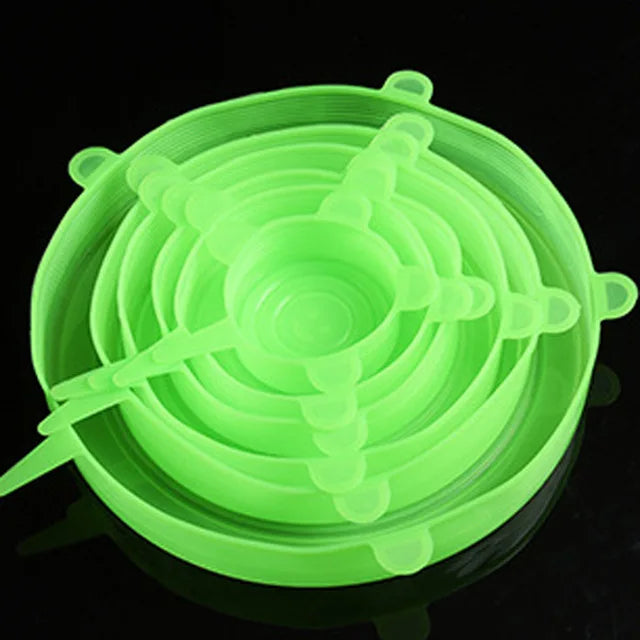Silicone Cover Stretch Lids - 6 Pcs