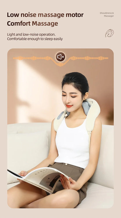 Wireless Neck & Shoulder Massager – 20W Deep-Kneading Back & Trapezius Massager