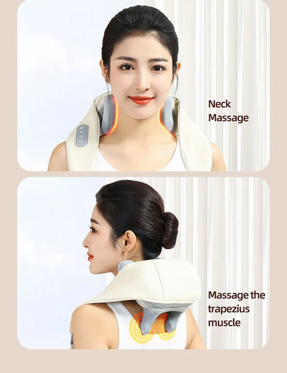 Wireless Neck & Shoulder Massager – 20W Deep-Kneading Back & Trapezius Massager